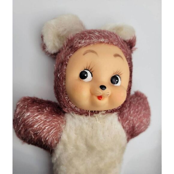 Vintage 1950's Rubberface Teddy Bear Stuffed Plush Toy - Picture 3 of 5